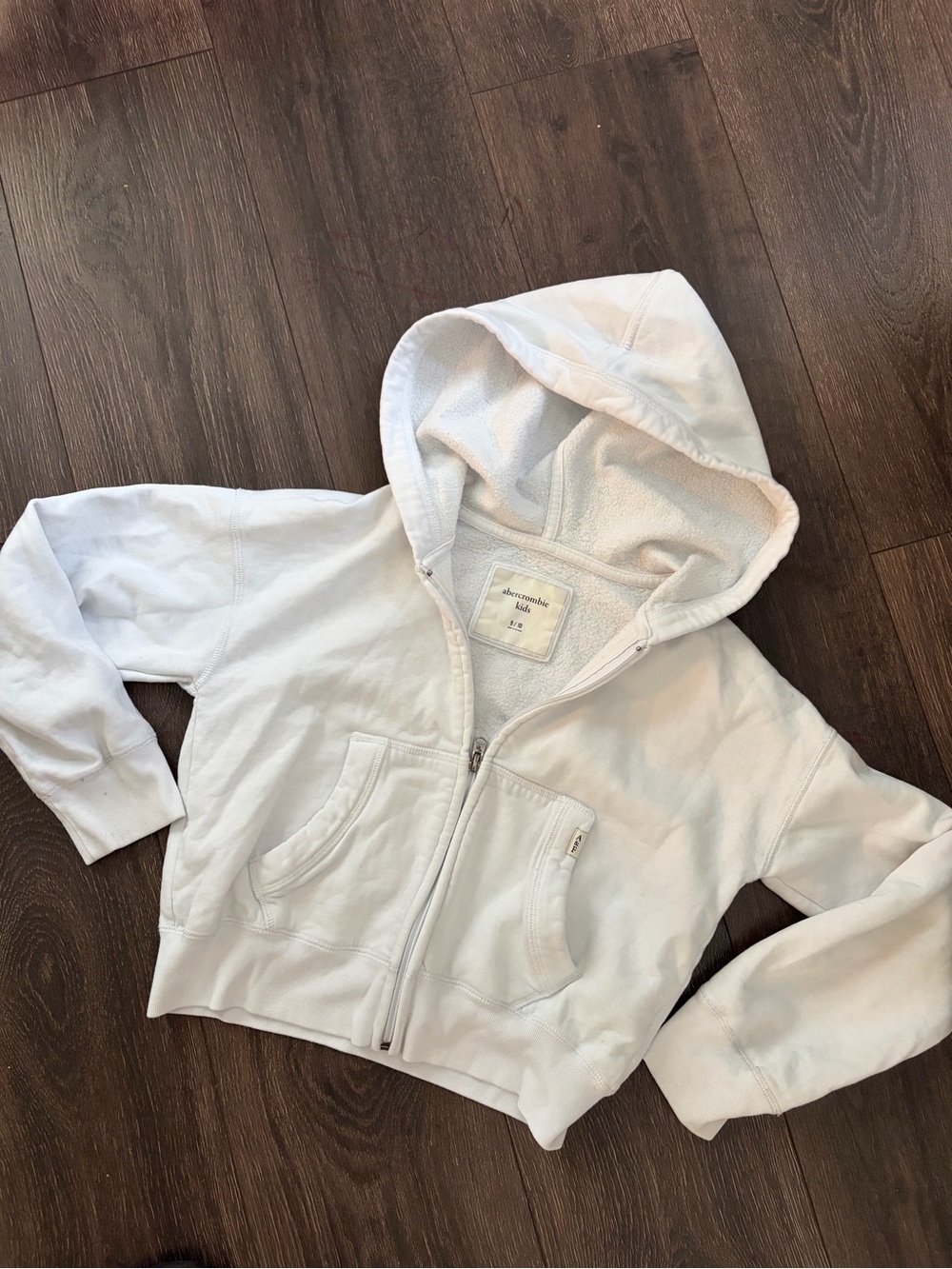 Abercrombie Kids White Zip Hoodie 9/10